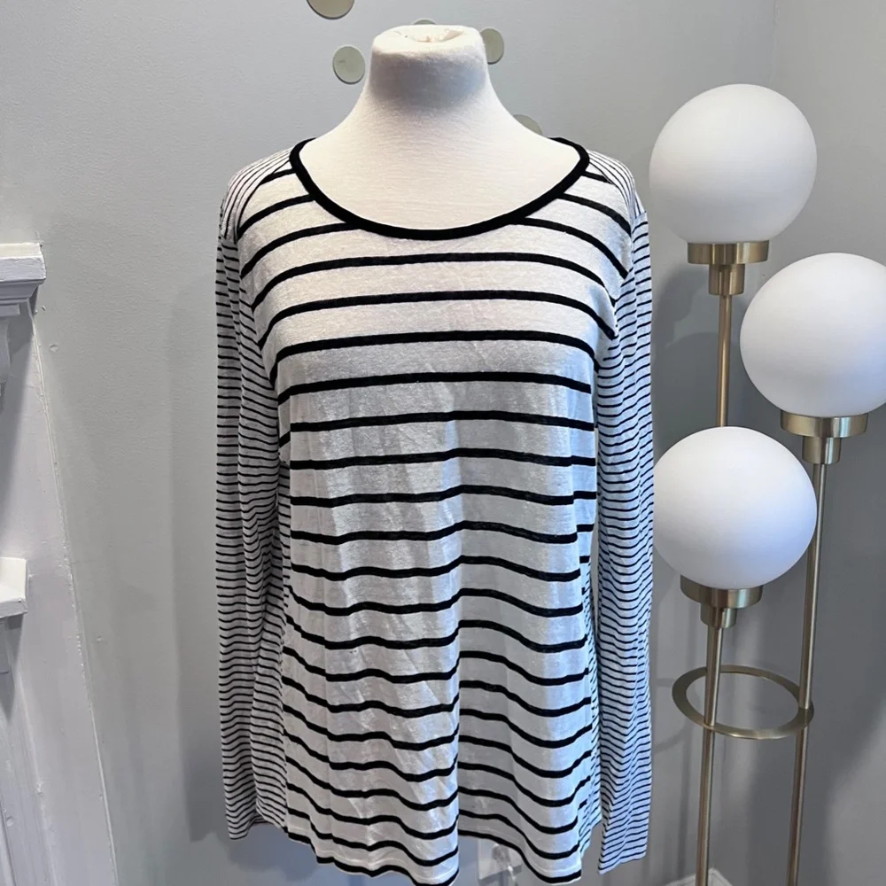 Vince Mixed Stripe Long Sleeve Tee - Picture 2 of 6